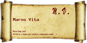 Maros Vita névjegykártya